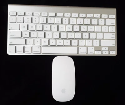 Genuine Apple A1314 Wireless Keyboard & Bluetooth Magic Mouse A1296 TESTED - Image 1 of 4
