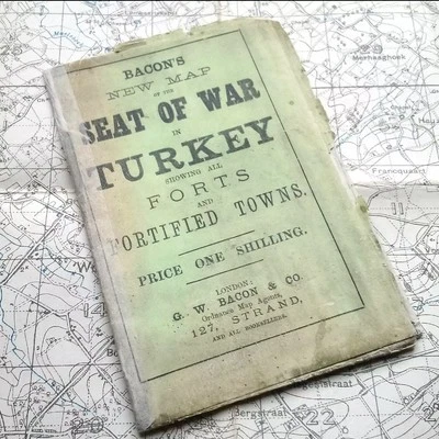 ANTIQUE CRIMEAN WAR MAP TURKEY SEAT OF WAR BACONS LONDON VICTORIAN ARMY MILITARY - Image 1 of 4