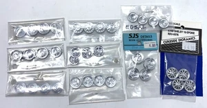Lot of 9 Sets of 1/24-1/25 Scale Aftermarket Chrome Wheels Hubcaps - Picture 1 of 2