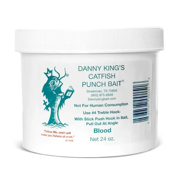 Danny King Catfish Punch Bait 14 Ounce Blood CR a Gift Charger