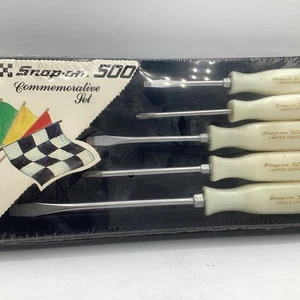 Juego de destornilladores a presión Indy 500 edición limitada blanco perla NOS NASCAR bandera NUEVO - Imagen 1 de 8