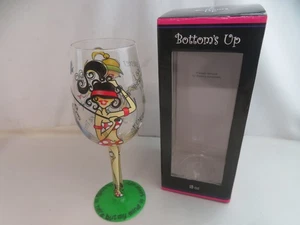 95 and Sunny Bottom's Up Hand Painted FORE! Woman Wine Glass 15oz - Picture 1 of 5