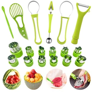 18pcs Melon Baller Scoop Set, 4 In 1 Stainless Steel Fruit Slicer Peeler Set,... - Picture 1 of 7