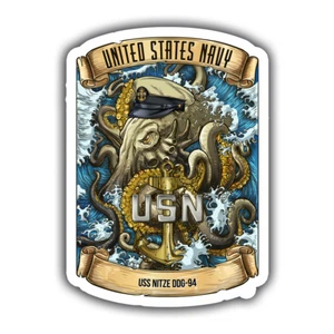 US Navy Chief Decal - USS Nitze Sticker - Prior Service 4" USN Decal - Picture 1 of 2