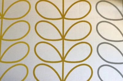 162cm L x 67cm W Orla Kiely Trio Linear Stem Ochre lightweight Cotton Fabric New - Image 1 of 4