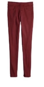 SO® Ultimate Pull-On Mid-Rise big girls Twill Jeggings plus size 12 Maroon - Picture 1 of 3