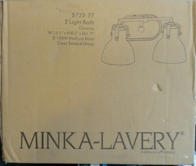 Luz de tocador de baño tradicional cromada Minka Lavery 2 luces Foto 1 de 4