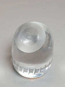 Clear Glass Paperweight Round Cylinder with Etched Face 1.5" x 2" - Picture 1 of 6