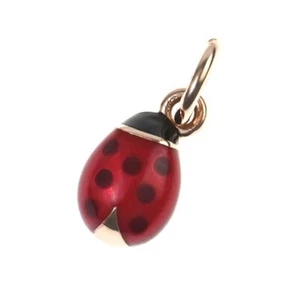 Pomellato DoDo Lady Bug 9k Rose Gold Enamel Pendant Necklace Top Charm w/Box - Picture 1 of 4