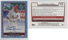 2012 Bowman Chrome Prospects Blue Wave Refractor /50 Charlie Tilson #BCP94 Auto