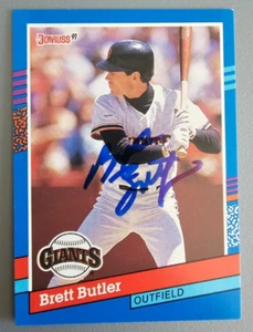 1991 Donruss #143 Brett Butler Autographed San Francisco Giants Card - Signed - Picture 1 of 2