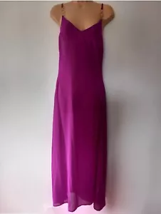 Pretty Little Thing Purple Gold Ring Detail Sheer Side Slit Maxi Dress Size 8 - Picture 1 of 14