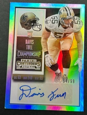 2015 Panini Contenders - Davis Tull #142 New Orleans Saints - ROOKIE AUTO /99 - Image 1 of 2