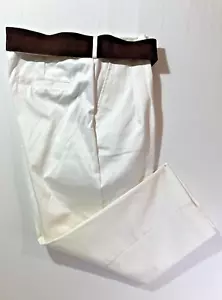 Worthington for JCP Woman's Capris with Brown Belt Size 10 Color White - Picture 1 of 13