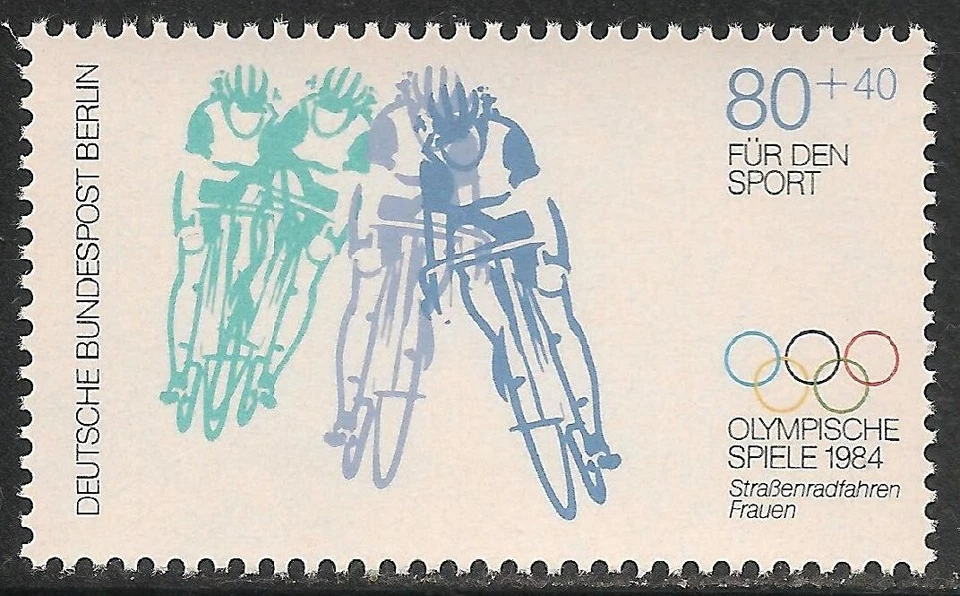 Germany Berlin #9NB214 VF MNH - 1984 80pf + 40pf Women's Cycling - Image 1 of 1