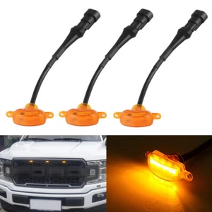 3X Fit For 2015-17 Ford F-150 4-Door Raptor Style Bumper Grille Amber LED Light/ - Picture 1 of 8