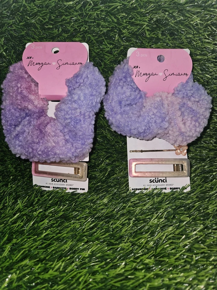 Scunci XO Morgan Simianer Scrunchie Barrette Bobby Pin Set 3 Pk. Lot of 2 - Image 1 of 1