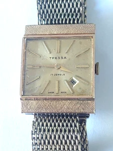 WRISTWATCH TRESSA - PLATED - WORKING - MADE SWISS - Picture 1 of 5