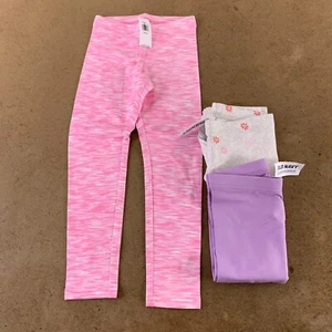 Old Navy Girl's XS (5) Colorful Built In Tough Full Length Leggings 3 Pack NWT - Picture 1 of 5