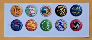 U.S.A. Pinback Buttons. Plate Strip of 10v, Forever stamps 2024 - Picture 1 of 1