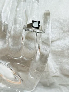 14 Karat Ring Weißgold echter 0,85 schwarzer Diamant Band - Bild 1 von 11