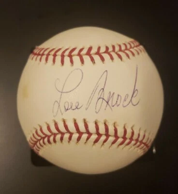 Lou Brock Signed OML Baseball PSA/DNA Graded 10! - Image 1 of 4