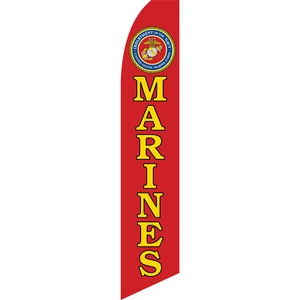Marines 2 1/2 ft X 11 1/2 ft Polyester Swooper Flag - Picture 1 of 1