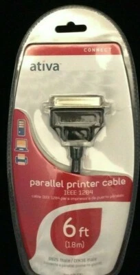 Ativa Connect Parallel Printer Cable IEEE 1284 6Ft 828-530 DB25 Male/CEN36 Male  - Image 1 of 2