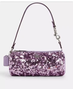 COACH Nolita Barrel Bag with Sequin, Lilac - Picture 1 of 11
