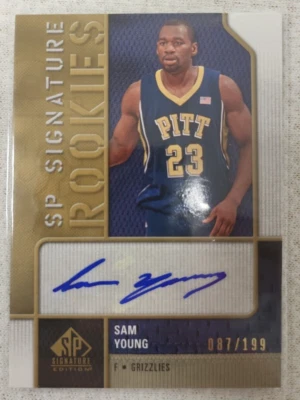 2009-10 SP Signature Edition Rookies 087/199 Sam Young #R-SY Rookie Auto RC - Image 1 of 2