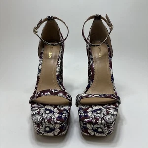Express Women's High Floral Platform Heel Colorful Sandals Evening Shoes Size 8 - Picture 1 of 10