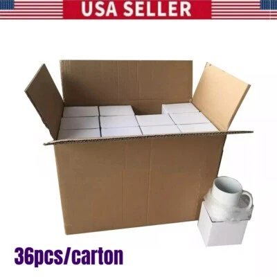 VING 36 Pcs Blank Sublimation Mugs 11OZ Grade A White Ceramic Mugs Heat Transfer