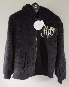 Harry Potter Childrens Hoodie Kids Fleece Black Hogwarts Official Jumper Zipper - Picture 1 of 10