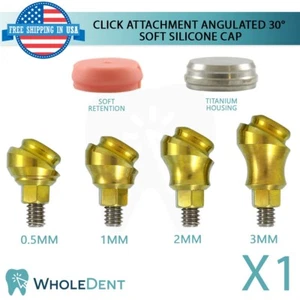 Angulated Click Attachment Soft Silicone Cap 30° Housing Dental Internal Hex - Picture 1 of 3