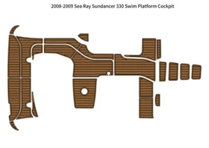 2008-2009 Sea Ray Sundancer 330 Swim Platform Cockpit Pad Boat EVA Teak Floor - Imagen 1 de 24
