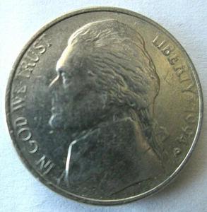 1994-P JEFFERSON, WEAK NOSE GREASE STRIKE ERROR, VF/XF CONDITION, CIRCULATED - Picture 1 of 2
