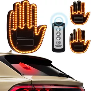 LED Middle Finger Light Hand Finger Gesture Light Remote Car Signs-Light 3 Modes - Bild 1 von 12