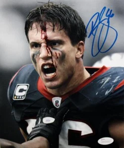 Brian Cushing handsigniert 8x10 B&W blutige Gesichtsfarbe *blaues Foto - JSA W authentisch - Bild 1 von 5