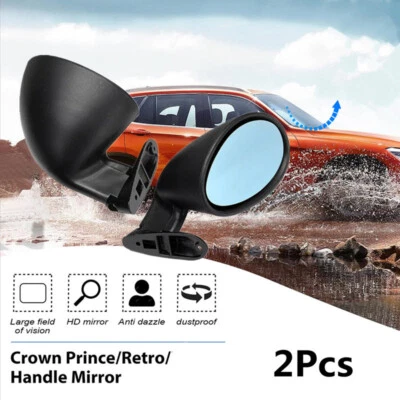 2x Espejo retrovisor retro clásico estilo vintage negro puerta lateral L+R Foto 1 de 4