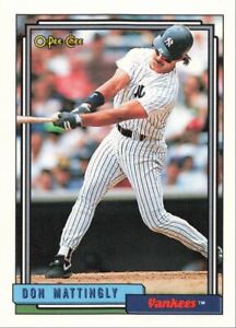 1992 O-Pee-Chee Baseball Don Mattingly New York Yankees #300