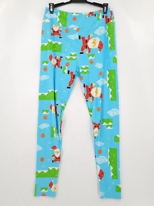 LuLaRoe Leggings Pants Womens Size T/C Multicolor Stretch Polyester Santa - Picture 1 of 5