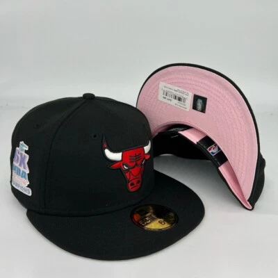 Chicago Bulls 6X Pop Sweatband Coll. 59FIFTY NBA New Era Fitted Hat -Black-NWT - Image 1 of 4