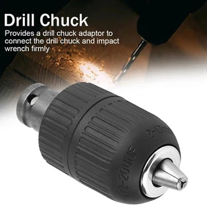 2-13mm Keyless Drill Chuck Adapter 1/2" Hex Shank For Impact Wrench Conversion - Picture 1 of 11