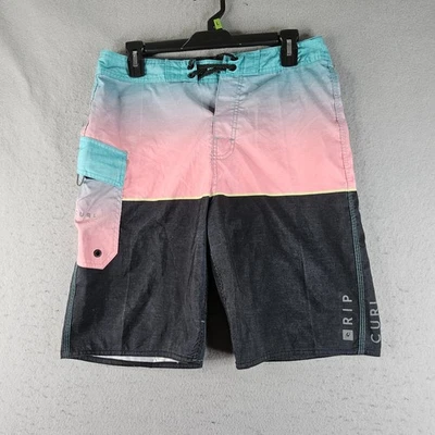 Rip Curl Boardshorts Men 29 Multicolored Blocking Lacing Zip Pocket Swim - Image 1 of 4