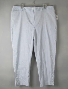 Pantalones Talbots Mujer 16 Cortos Perfectos Azul Blanco Rayas Elastizados Bolsillos Nuevos con Etiquetas - Imagen 1 de 8