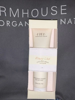 LOCIÓN DE MANOS SELLADA FHF GRANJA MIEL FRESCA CHAI LECHE EMPAPADA 2,4 OZ Foto 1 de 3