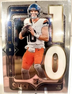 2024 Panini Select Football Bo Nix Numbers RC #6 Denver Broncos - Picture 1 of 2