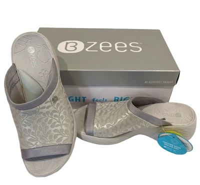 Sandalias sin cordones Bzees Jubilee gris claro talla 7 W nuevas en caja Foto 1 de 4