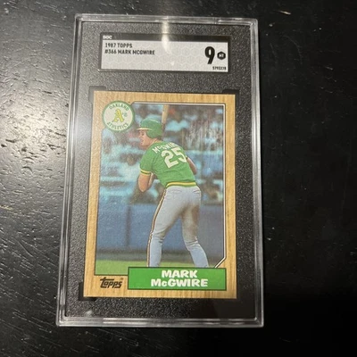 1987 Topps #366 Mark McGwire RC SGC 9 Mint Big Mac WS Champ Bash Brother Legend - Image 1 of 2