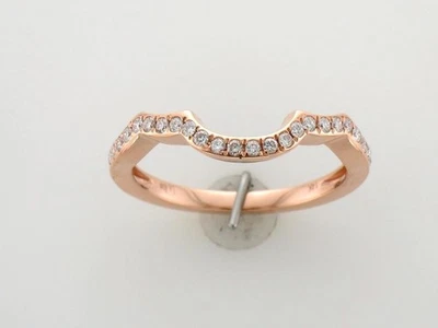 LeVian 14K Rose Gold Curve Pavé White Diamonds Band Minimalist Jewelry for Her - Image 1 of 4